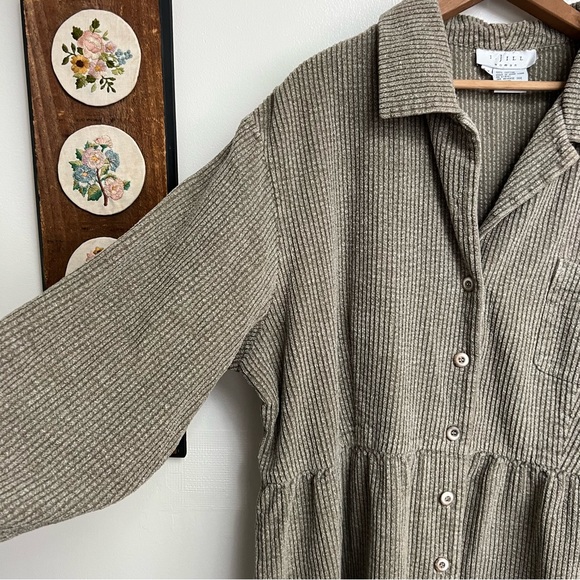 Vintage J Jill Corduroy Button Down Babydoll Dress 2X - Picture 5 of 7